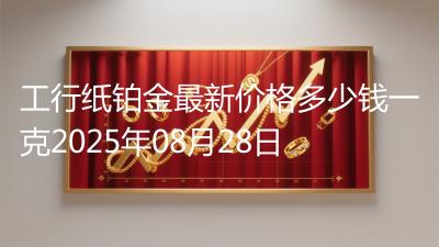 工行纸铂金最新价格多少钱一克2025年08月28日