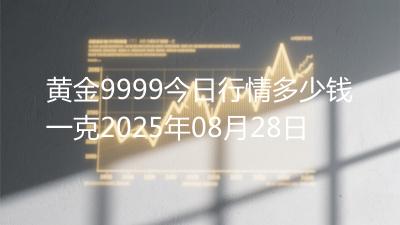 黄金9999今日行情多少钱一克2025年08月28日